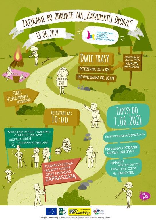 Plakat Rajd nordic walking w Robakowie